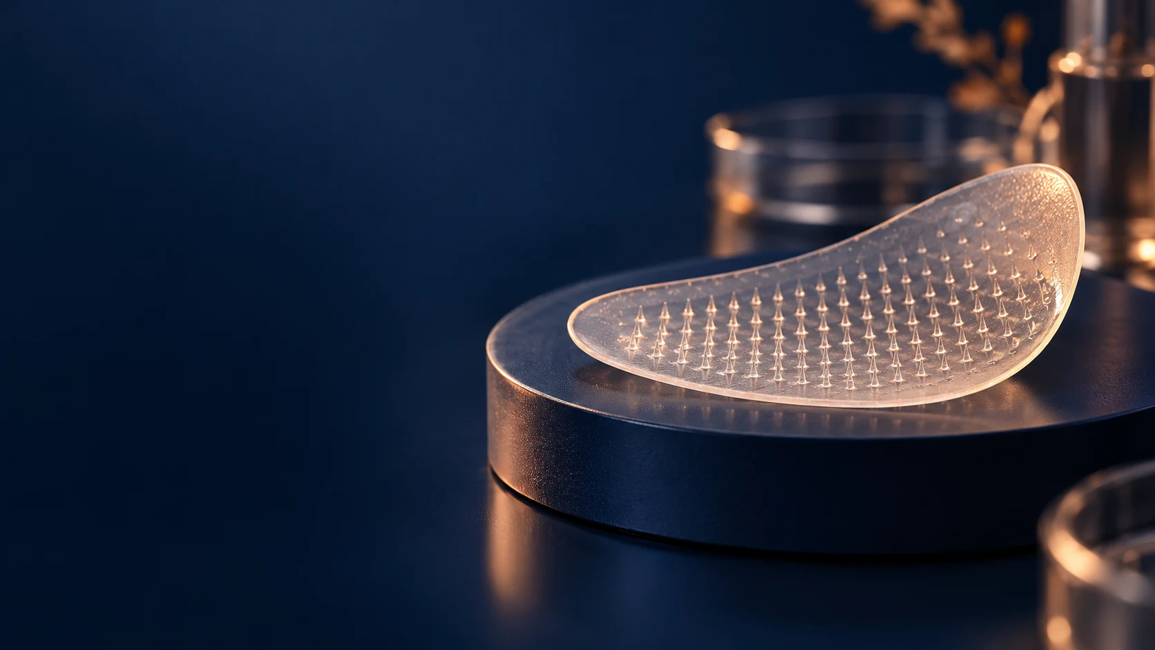 Small structures.<br>A considered development process. cosmetic microneedle development illustration