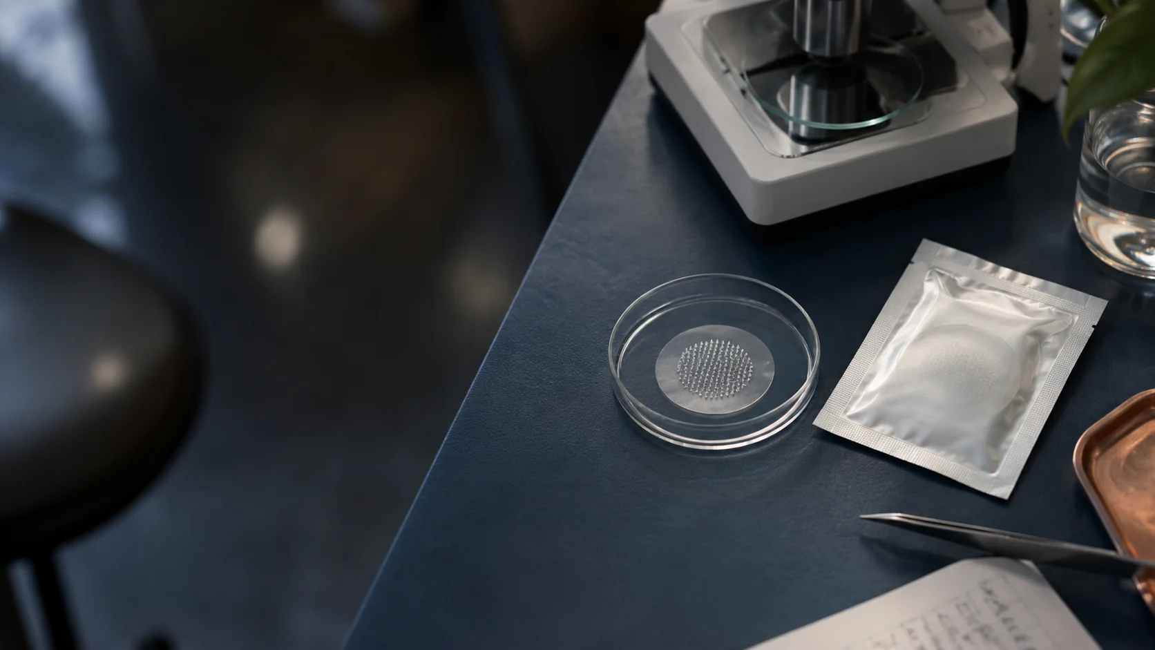Dissolvable Cosmetic Microneedle Patch Lab — sample inspection