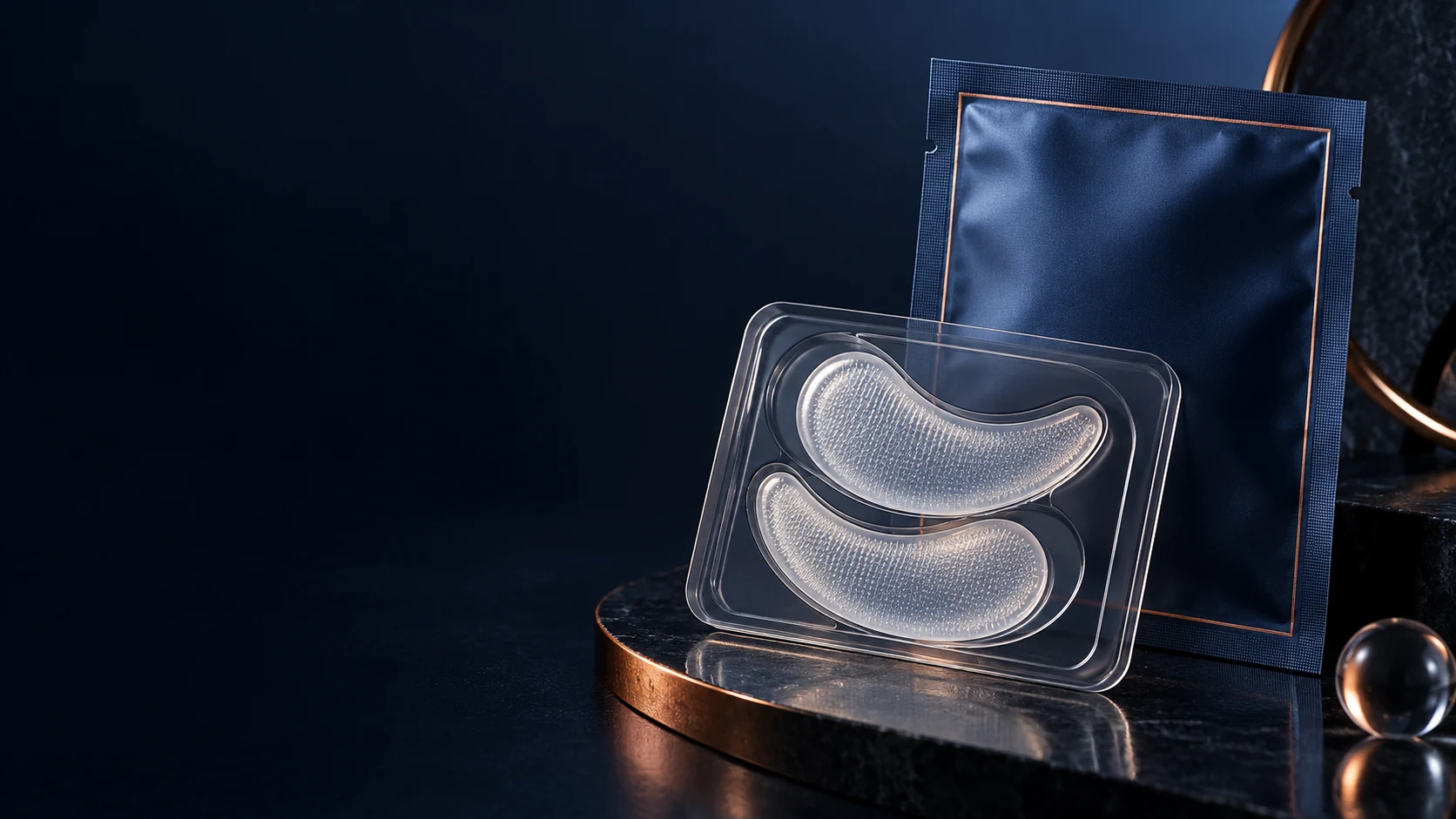 Custom dissolvable under-eye patch development visualization